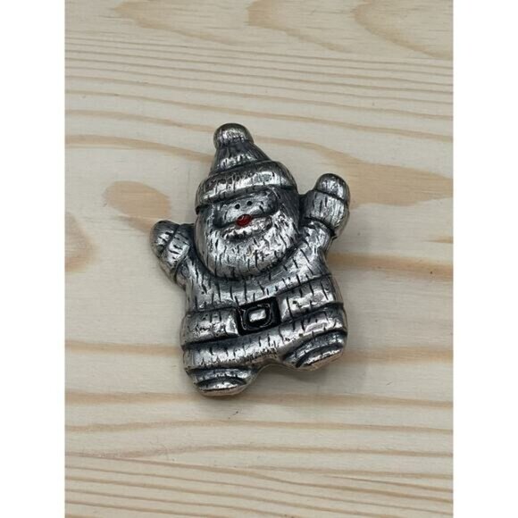 Santa Claus Pewter Brooch Pin - Picture 2 of 8